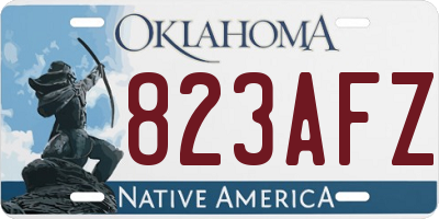 OK license plate 823AFZ