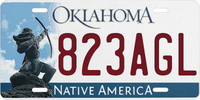 OK license plate 823AGL