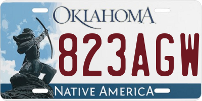 OK license plate 823AGW
