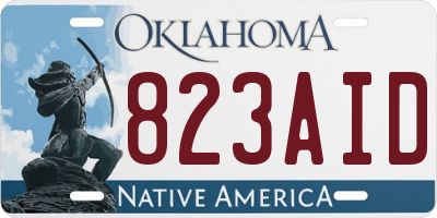 OK license plate 823AID