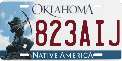 OK license plate 823AIJ