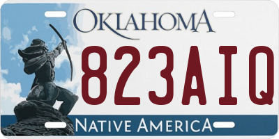OK license plate 823AIQ
