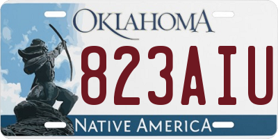 OK license plate 823AIU