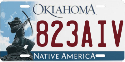 OK license plate 823AIV