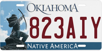 OK license plate 823AIY