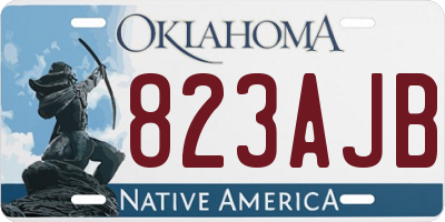 OK license plate 823AJB