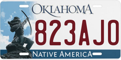OK license plate 823AJO