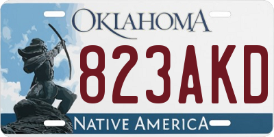 OK license plate 823AKD