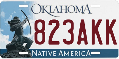 OK license plate 823AKK