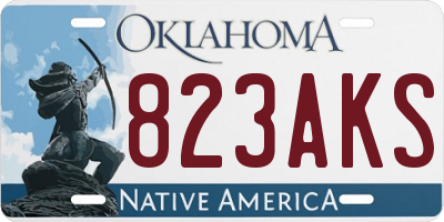 OK license plate 823AKS