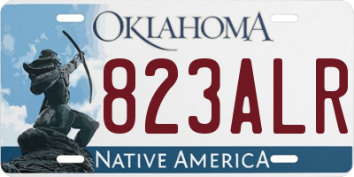 OK license plate 823ALR