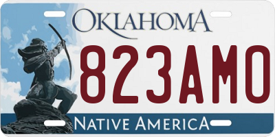 OK license plate 823AMO