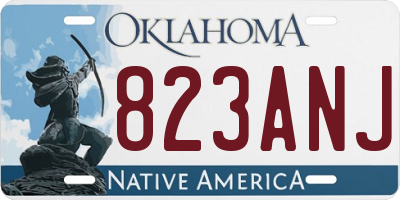 OK license plate 823ANJ