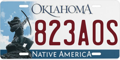 OK license plate 823AOS