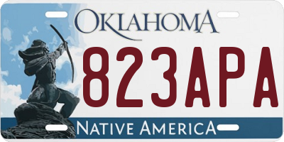 OK license plate 823APA