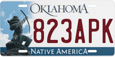 OK license plate 823APK