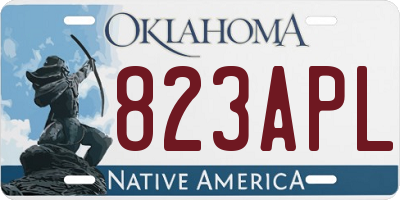 OK license plate 823APL