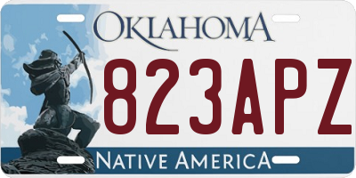 OK license plate 823APZ