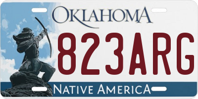 OK license plate 823ARG