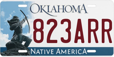 OK license plate 823ARR