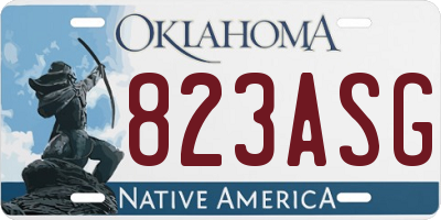 OK license plate 823ASG