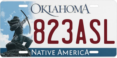 OK license plate 823ASL