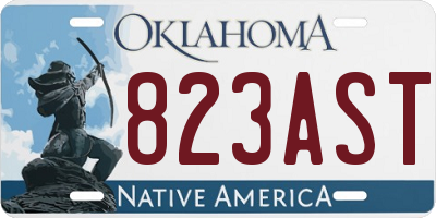 OK license plate 823AST