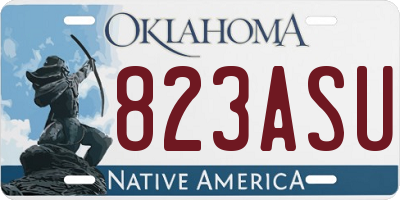 OK license plate 823ASU