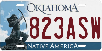 OK license plate 823ASW