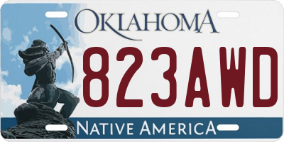 OK license plate 823AWD
