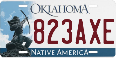 OK license plate 823AXE