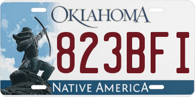 OK license plate 823BFI