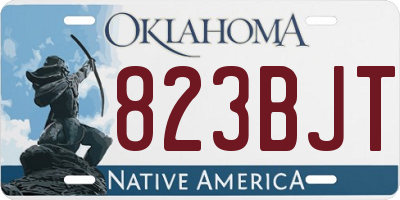 OK license plate 823BJT