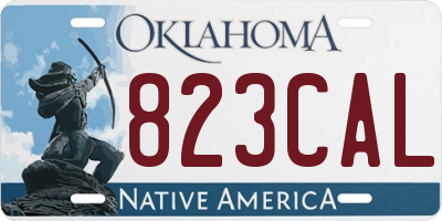 OK license plate 823CAL