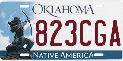 OK license plate 823CGA