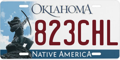 OK license plate 823CHL
