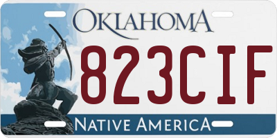 OK license plate 823CIF