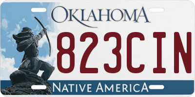 OK license plate 823CIN