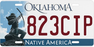 OK license plate 823CIP