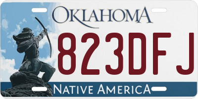 OK license plate 823DFJ