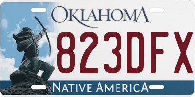 OK license plate 823DFX
