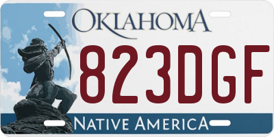 OK license plate 823DGF
