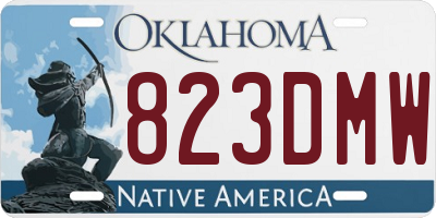 OK license plate 823DMW