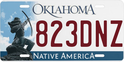 OK license plate 823DNZ