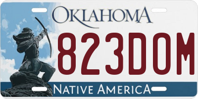 OK license plate 823DOM
