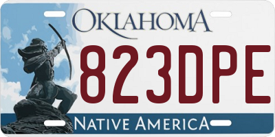 OK license plate 823DPE
