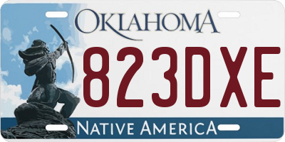 OK license plate 823DXE