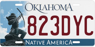 OK license plate 823DYC