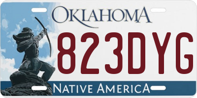 OK license plate 823DYG