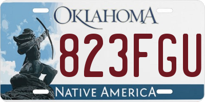 OK license plate 823FGU